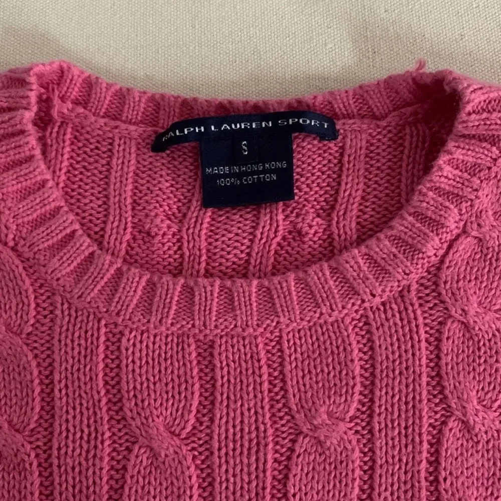 Vintage Polo Pink Cable Knit Sweater - Picture 3 of 5